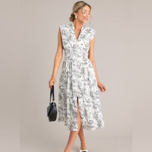 Toile Print Sleeveless Dress
